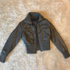Grey faux leather jacket